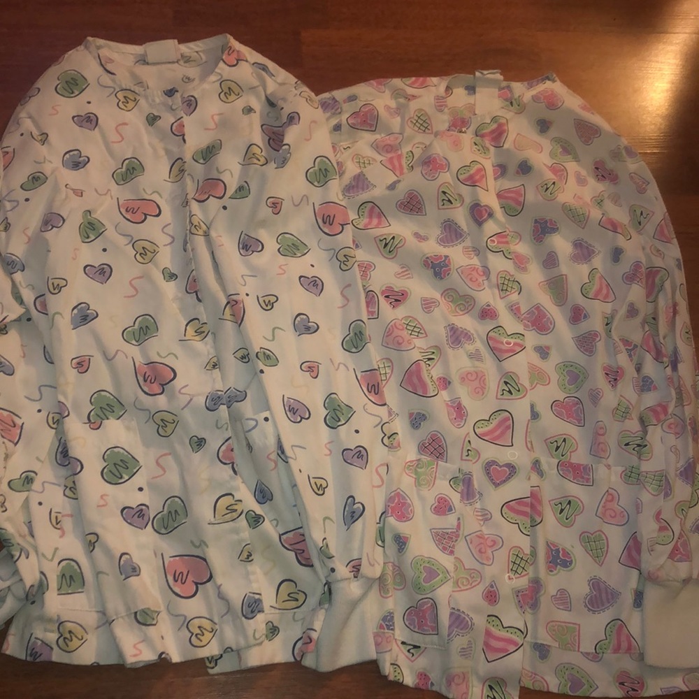 Perfect for Valentine’s Day! Pair of scrub jackets